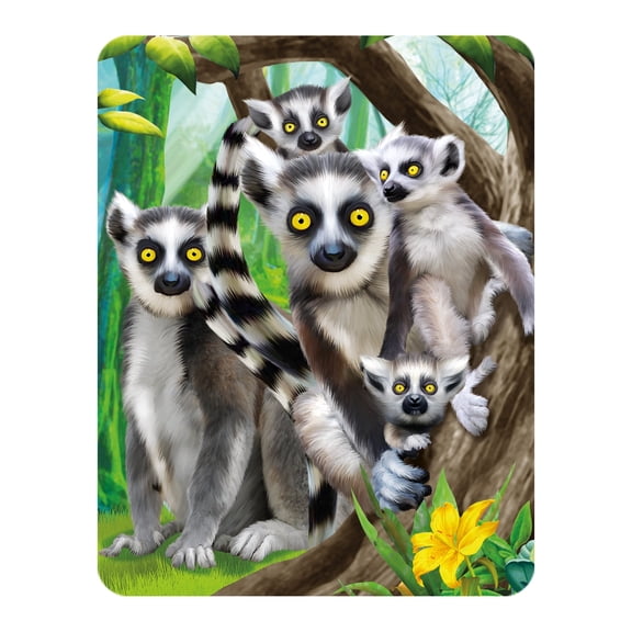 3D LiveLife Magnet - Ring-tailed Lemurs from Deluxebase. Lenticular Wild Animal Refrigerator Magnet. Decorative 3D Lemur Flat Magnets. Cute Small Magnets for Fridge, Dishwasher and Whiteboard.