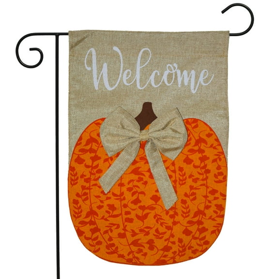 Briarwood Lane Autumn Pumpkin Burlap Garden Flag