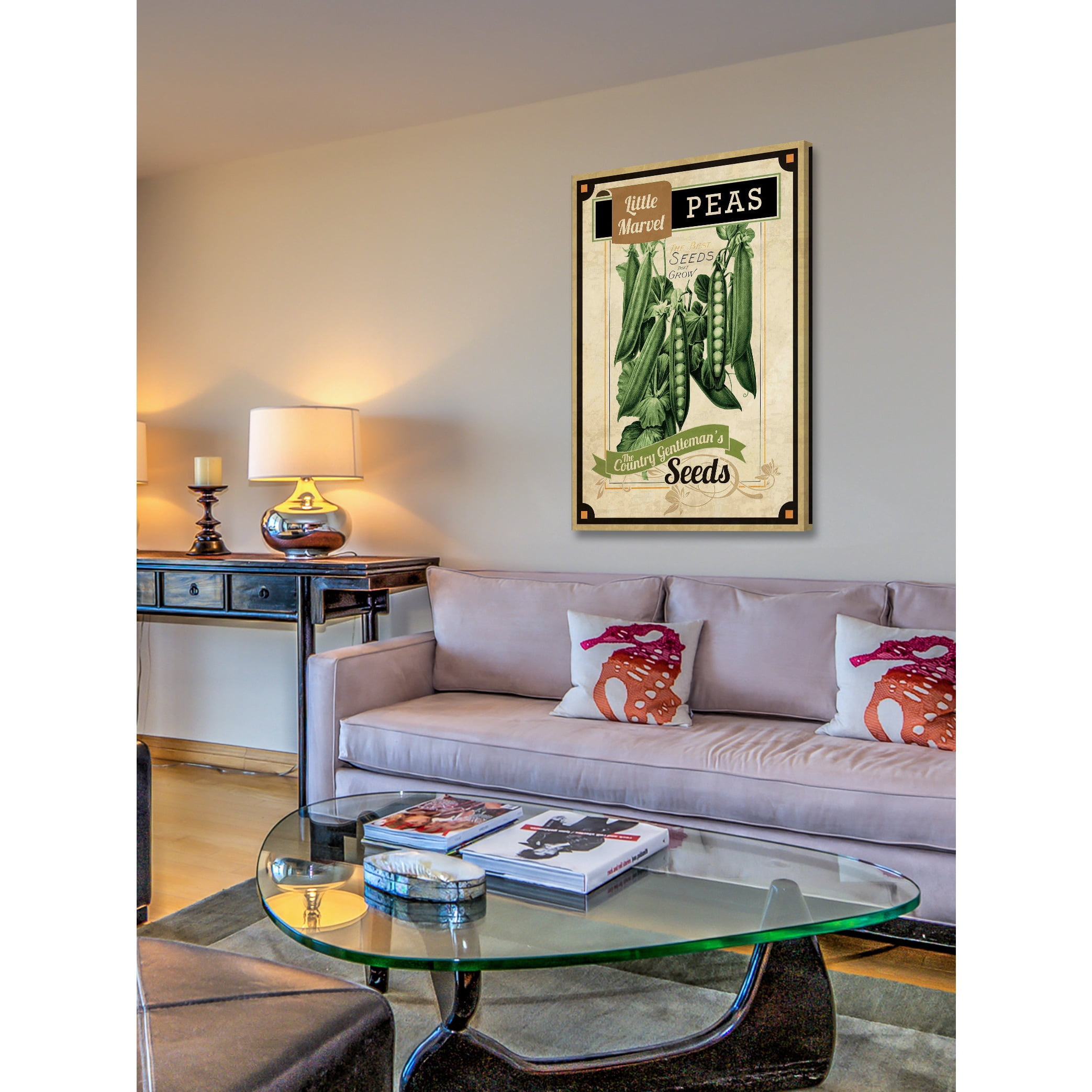 "Seed Packet Peas" Painting Print on Canvas