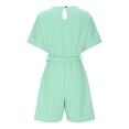 thumbnail image 7 of Yuanlook Women's Tie-Waist Romper, Boat Neck Dolman Sleeve Casual Playsuit, 7 of 7