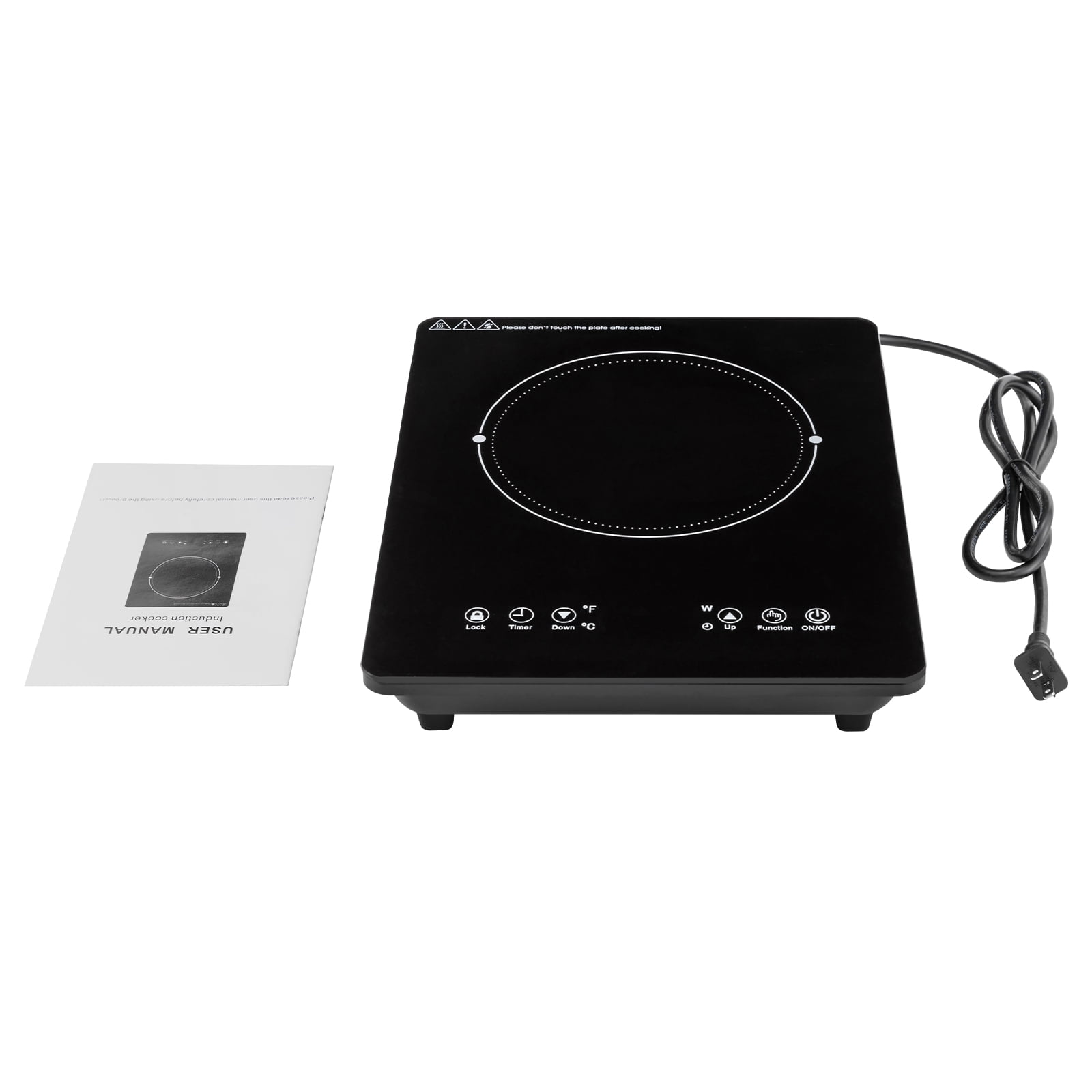 ChicHomey 1800W Portable Induction Cooktop,with 9 Temperature & Power Levels and 3-hour Timer,Touch Panel LED Display,for Kitchen Hotel Restaurant