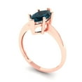 thumbnail image 2 of Solitaire Engagement Ring for Women - 1.5ct Natural London Blue Topaz in 14K Rose Gold Promise Ring, 2 of 5