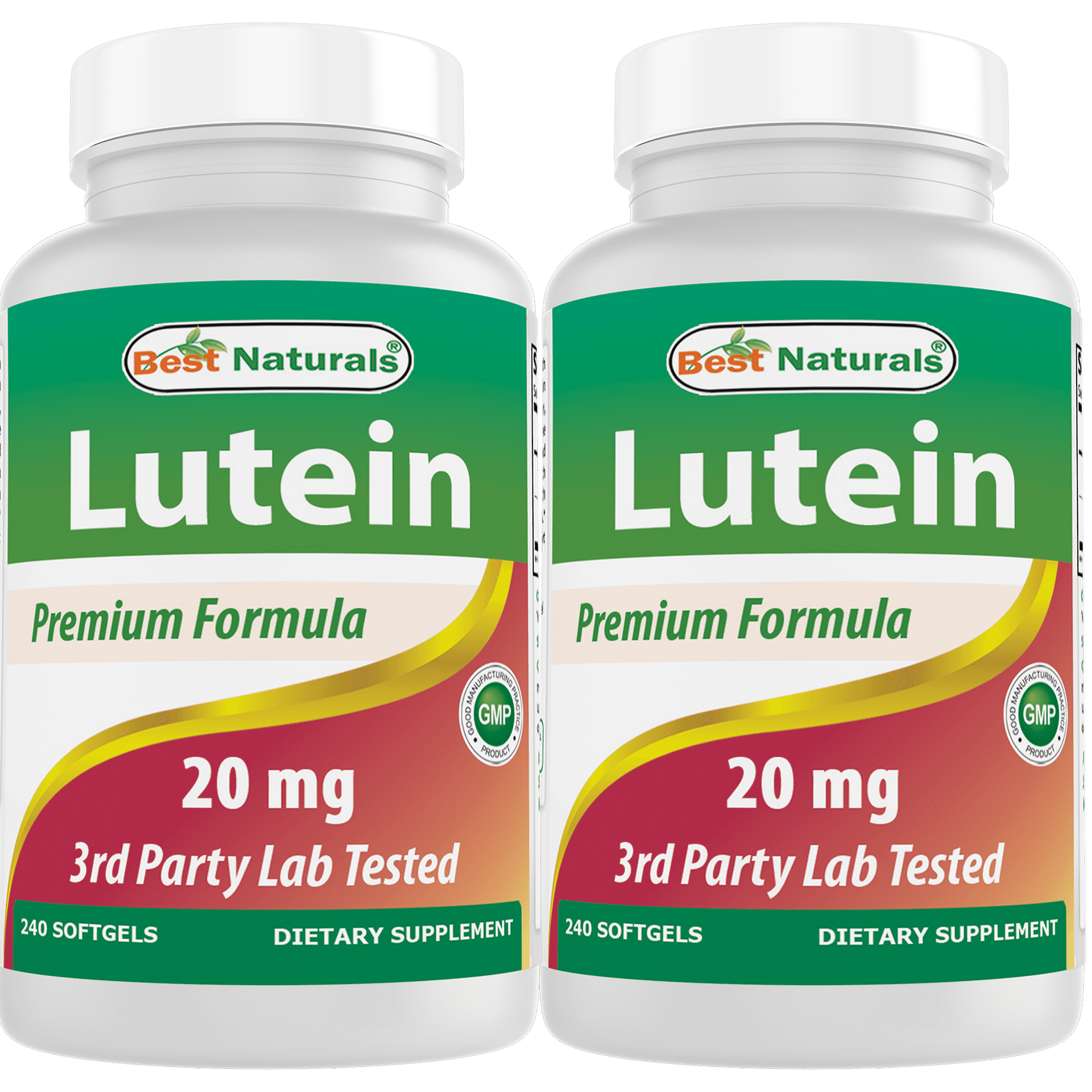 2 Pack Best Naturals Lutein with Zeaxanthin 20 mg 240 Softgels