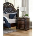 thumbnail image 3 of Finition Cerisier Formel Traditionnel 4 Pcs Lit Très Grand Table de Chevet Commode Miroir Ensemble Mobilier en Bois, 3 of 7