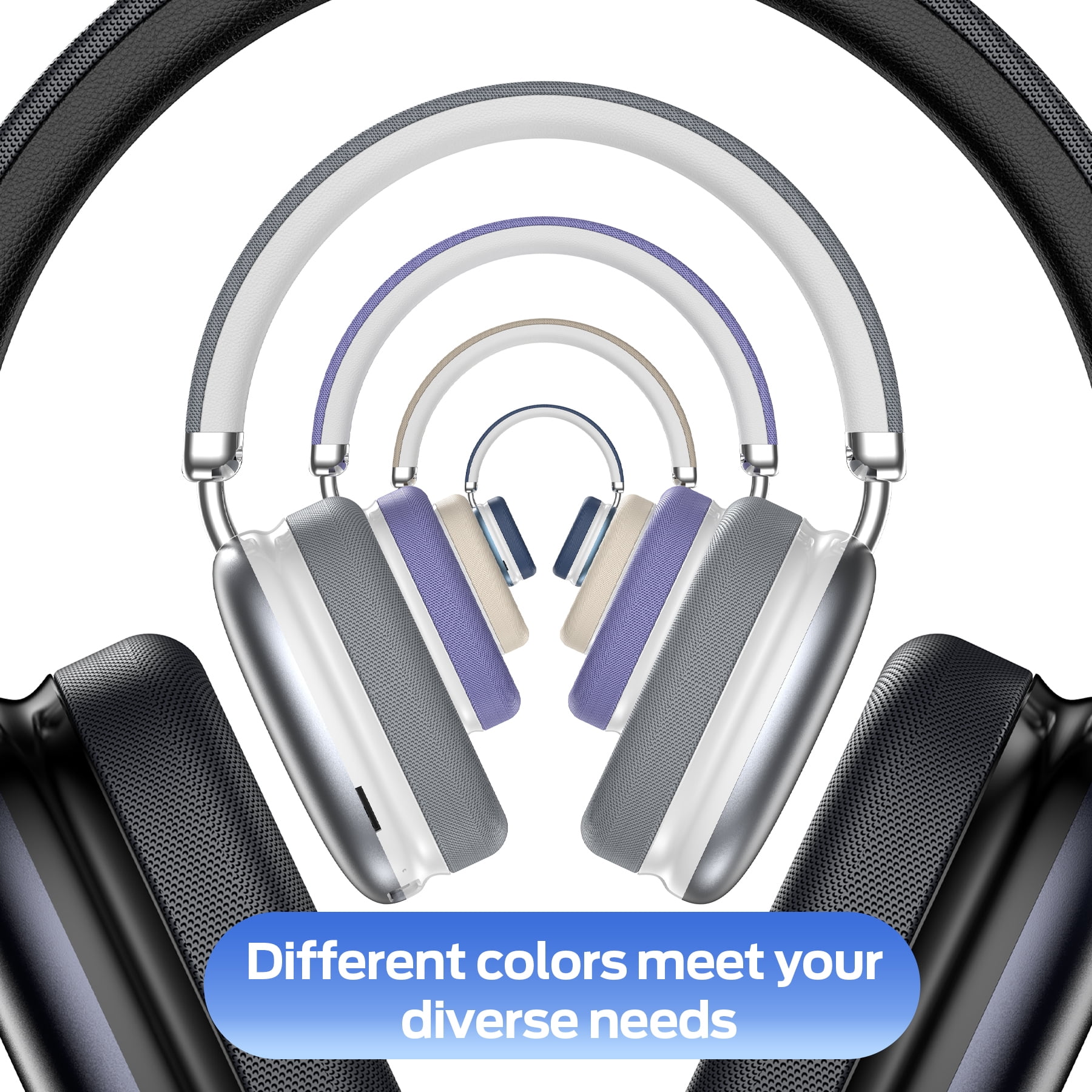 Bluetooth Headphones Over Ear, 65Hrs Playtime Wireless Headphones,Bass Boosted by 90%,Lightweight Headset with Deep Bass, Clear Call with 4 Noise Cancelling Mics,Low Latency for Travel Work Cellphone thumbnail 8