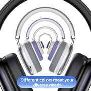Bluetooth Headphones Over Ear, 65Hrs Playtime Wireless Headphones,Bass Boosted by 90%,Lightweight Headset with Deep Bass, Clear Call with 4 Noise Cancelling Mics,Low Latency for Travel Work Cellphone