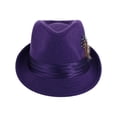 thumbnail image 2 of Kenny K  Dressy Faux Felt Fedora with Feather (Men), 2 of 6