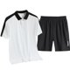thumbnail image 3 of Juegos de Regalo para Hombres Cuarto de Verano Color Sólido Camiseta de Manga Corta Y Pantalones Cortos Rectos Sueltos Sobredimensionados, 3 of 5