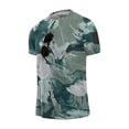 thumbnail image 3 of Homeyce Mens Camo Shirts Short Sleeve Graphic Camo Shirt Lightweight Soft Camouflage Tee Tops Crew Neck Big and Tall Tee Shirts,Green 2XL, 3 of 5