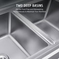 thumbnail image 4 of 2 Compartment Commercial Sink For Garage / Restaurant / Kitchen Stainless Steel, 4 of 11
