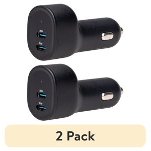 onn 40W Dual USB-C Car Charger (2-Pack)