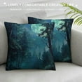 thumbnail image 3 of RUIYC Throw Pillow Covers Oil Paint Tree Seasonal Aesthetic Moon Leaf Abstract Teal Washable Decor Sofa Bedroom Indoor Patio Bright Throw Pillows, 3 of 5