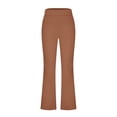 thumbnail image 6 of kamemir Leggings Women's Flare Leggings Fold Over Yoga Pants Low Rise Bootcut Lounge Yoga Leggings-Flare Workout Gym Pants(Brown,S), 6 of 6