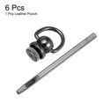 thumbnail image 3 of Uxcell 6pcs Metal Studs Rivets 8mm D-Ring Button Rivets with 3.5mm Leather Punch for Leather, Black, 3 of 6