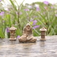 thumbnail image 4 of Pequeña escultura de Buda, adornos decorativos creativos para jardín, manuades artísticas para manuades, decoración libre para patio, Mini Arhat CUTICAT Estupa de la estatua de Buda, 4 of 7
