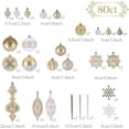 thumbnail image 3 of Christmas Tree Ornaments Set, 80ct White and Gold Shatterproof Christmas Tree Decorations Bulk, Luxury Hanging B   Ornaments for Xmas Trees Holiday Wedding Party Decor，Christmas, 3 of 6