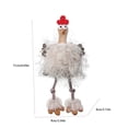 thumbnail image 3 of TOYOUME Thanksgiving Chicken Doll Handmade Cloth Ornament Decoration, for Mantel Table Office Fall Decor, Khaki, 3 of 5