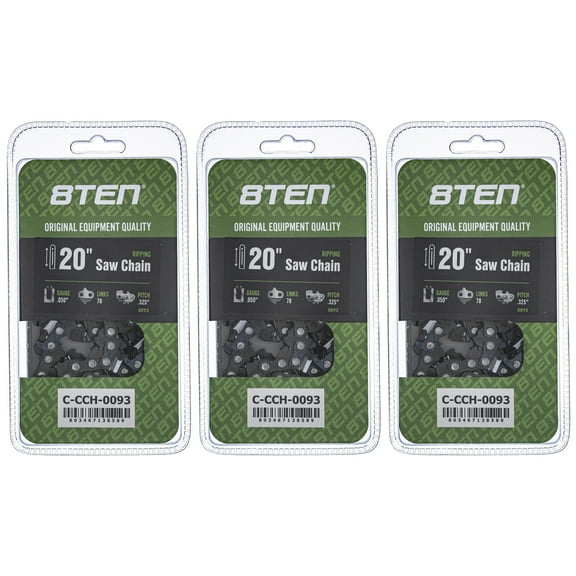 Ripping Chainsaw Chain 20 inch .050 .325 78DL for Husqvarna Echo 3 Pack 810-CCC2215H