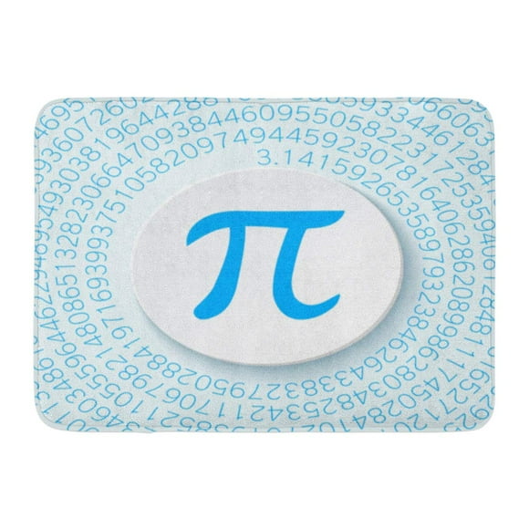 YUSDECOR Pi Sign Shadow on Blue Mathematical Constant Irrational Complex Number Greek Letter Abstract Digital Rug Doormat Bath Mat 23.6x15.7 inch