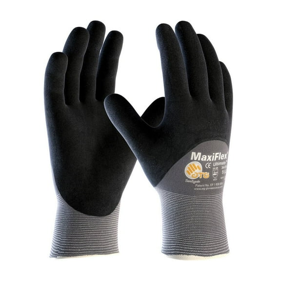 PIP MaxiFlex Ultimate 34875 3/4 Foam Nitrile Palm Coated Gloves, 12 Pair