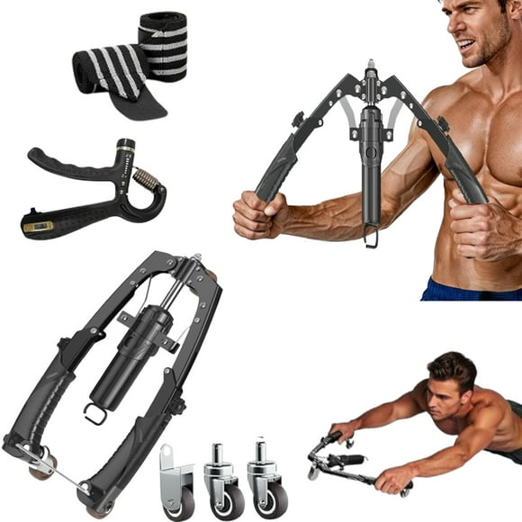 2026 Mymus Coreflex Twister Pro, Upgrade 3 in 1 Hydraulic Power Chest Workout Equipment with Ab Roller Wheels and Hooks, Ab Roller Wheel for Upper Body & ABS Fitnessfor Muscle Training