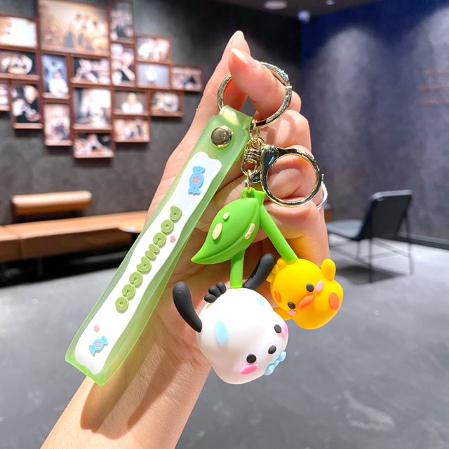 Sanrio-Llavero de dibujos animados con melodía Kuromi, Hello Kitty, muñeco de Cinnamoroll, colgante, decoración, joyería, regalos para niñas y niños