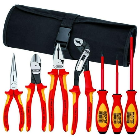 UPC: 0843221006938 | Knipex 9K 98 98 27 US 1 000V Pliers Screwdriver Nylon Pouch Tool Set – 7pc