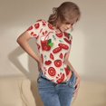 thumbnail image 5 of The Xecao Tomatoes Women's Crew Neck Body Suit, a short-sleeved bodysuit and basic swimsuit, both comfort and style for dating and daily life, 5 of 9
