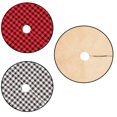 thumbnail image 3 of 48 Inch Christmas Tree Skirt Linen Burlap Buffalo Plaid Edge Decoration For Merry Christmas Party, 3 of 4