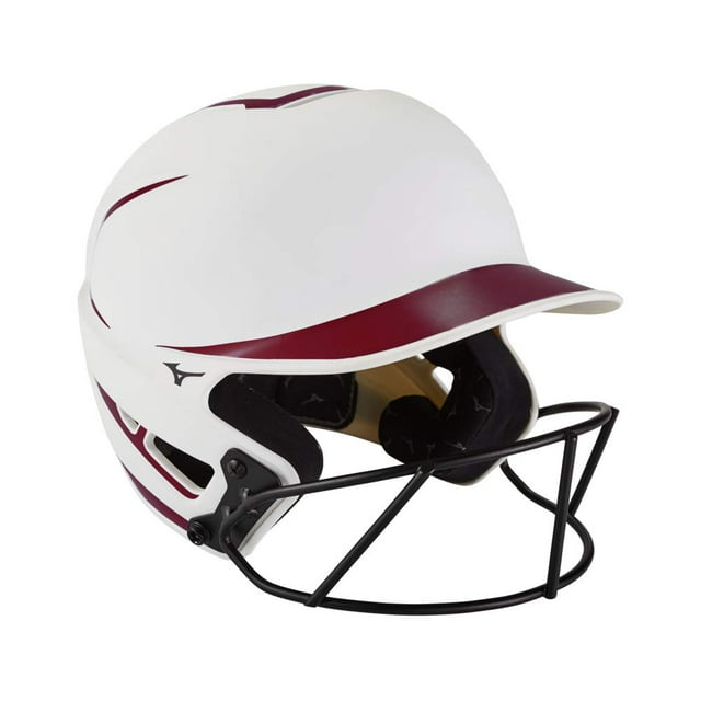 Casco de bateo de softball Fastpitch Mizuno F6 para adulto con máscara