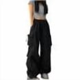 thumbnail image 7 of Edvintorg Womens Cargo Pants Plus Size Fashion Streetwear Travel Elastic Waisted Wide Leg Casual Trousers With Pockets Women Hiking Pants Black XXXL, 7 of 7