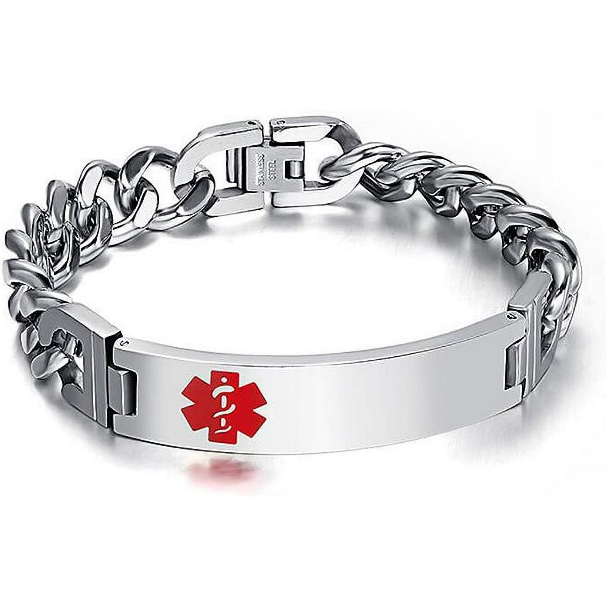 ORUYROP Stainless Steel Medical Alert Bracelet For Men Walmart
