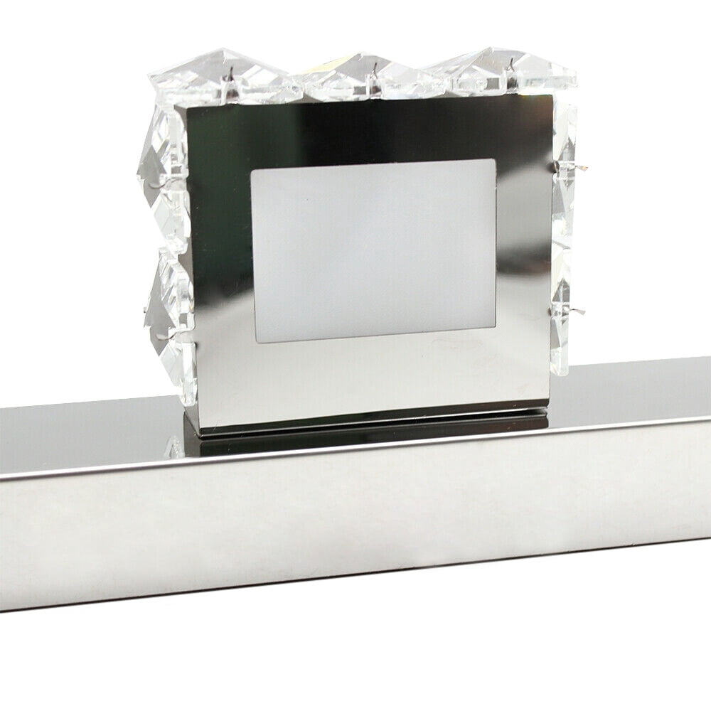 LED Silver Modern Wall-Mounted Makeup Front Mirror Light Vanity Wall Lamp Acrylic+Crystal For Bathroom
