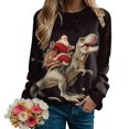 thumbnail image 3 of larppty Vintage Christmas Sweatshirts for Women Ugly Xmas Tops Santa Graphic Outfits Fashion Pullover Shirts (Black, L), 3 of 6