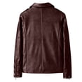 thumbnail image 3 of Maoxin Men's Leather Jacket Men's New Thin Leather Coat Youth Motorcycle Jackets for men Wine M, 3 of 3