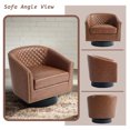 thumbnail image 4 of DREAMSIDEA Swivel Accent Chair Set of 2 for Living Room,Swivel Barrel Armchair Modern Round Club Chair- Brown, 4 of 7