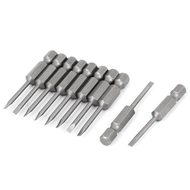 Puntas de destornillador ranurado Unique Bargains 1/4'X50mmx2.5mm 10Pcs