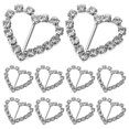 thumbnail image 4 of MasteelfCA 10pcs Heart Shaped Rhinestone Studded Ribbon Buckle Sliders for DIY Craft Wedding Gift (Silver), 4 of 8