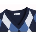 thumbnail image 5 of COOFANDY Men's V Neck Dress Sweater Slim Fit Business Casual Dressy Sweater Shirts Long Sleeve Soft Basic Pullover Sweater Red Black Grey Diamond Pattern, 5 of 5