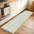 thumbnail image 3 of Teal Orange Boho Runner Rug 2x6 Washable Kitchen Rug Non-Slip Lightweight Thin Soft Low Pile Bathroom Runner Ethnic Tribe Geometric Carpet for Hallway Laundry Room Bedroom Entryway, 3 of 9