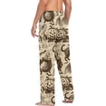 thumbnail image 6 of Men's Pajama Pants with Pockets Sleepwear Lounge Pants Stretch Casual Halloween Black Cat and Pumpkin, 6 of 7