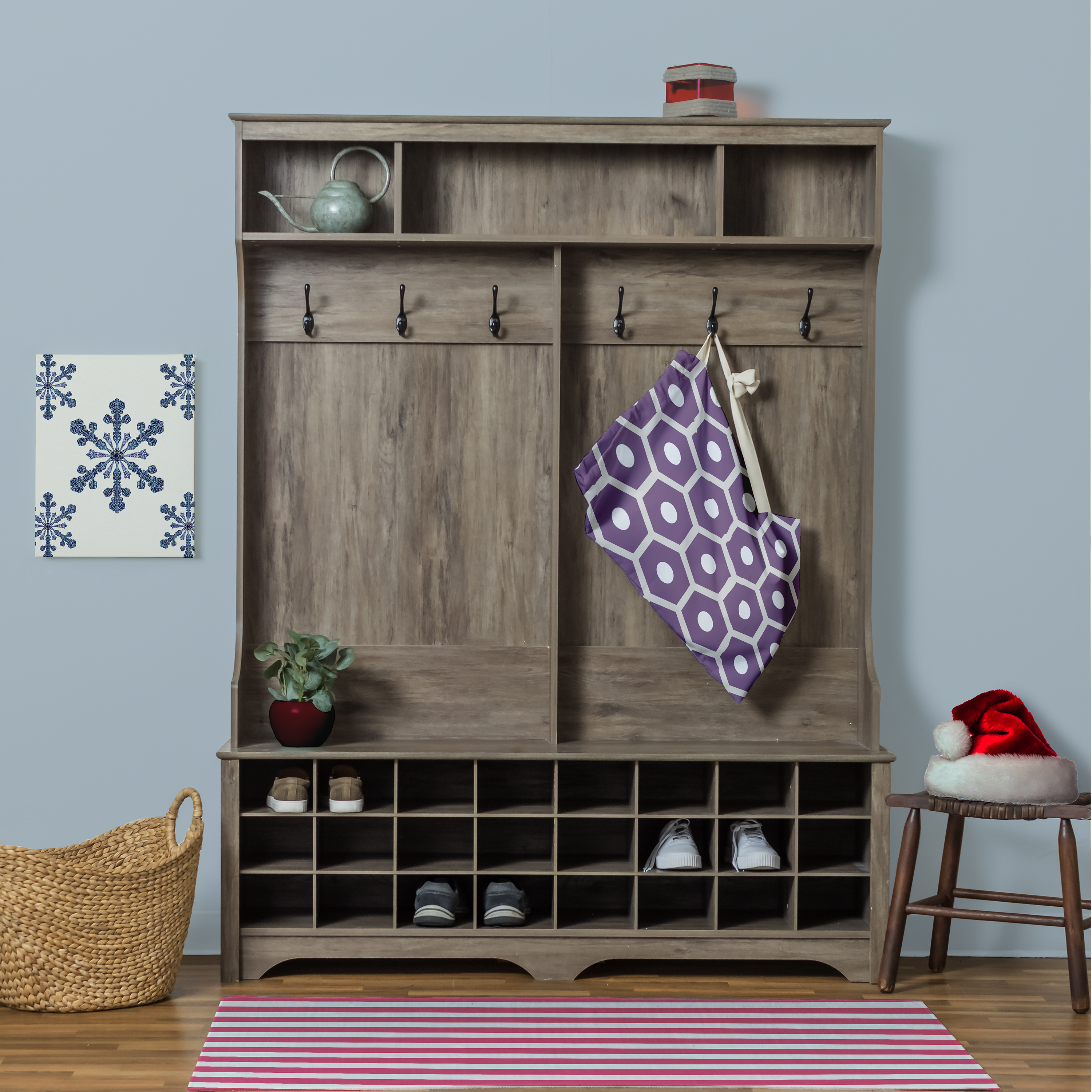 Simply Daisy Geometric 18 x 29 in Lavender Laundry Bag