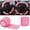 Pink, variant on Car Steering Wheel Cover Wrap Tape, 2PCS Non-Slip Sweat-Absorbent Steering Wheel Protective Strap Bandage, Breathable Vehicle Interior Accessories, for SUV RV Truck