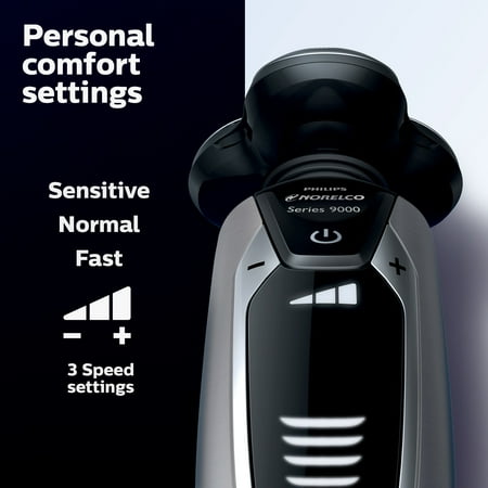 Philips Norelco 9300 Rechargeable Wet & Dry Electric Shaver with Smartclean, Travel Case, Click-On Precision Trimmer, S9311/84