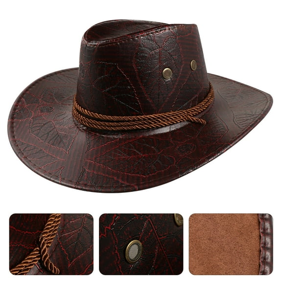 HEANUJJ Brown Cowgirl Hat for Women, Cowboy Style Hat for Outdoor Activities, 1 Set