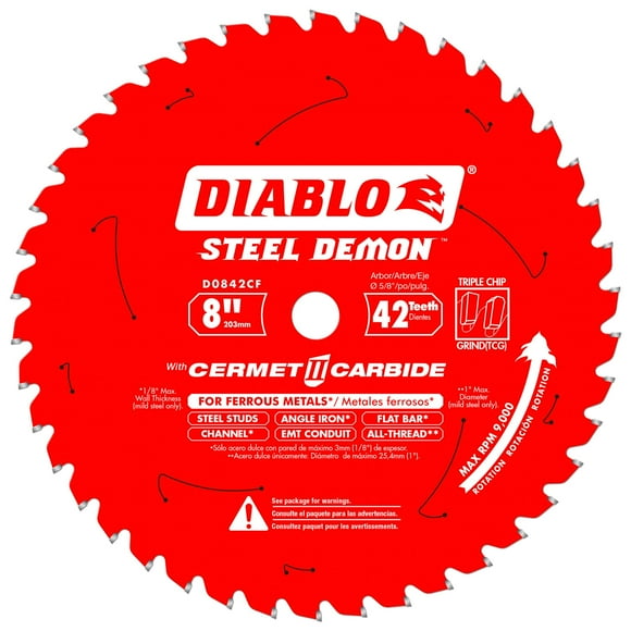 Hoja de sierra Freud Steel Demon 42T Cermet II Carbide 20 cm