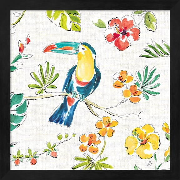 Tropical Oasis V White by Daphne Brissonnet, Framed Wall Art, 13.25W x 13.25H