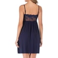 thumbnail image 7 of Ohufall Chemise Nightgowns for Women Sexy Solid Color Lace Sleeveless Sleepshirt Casual Breathable Pleated V-Neck Sleepdress, 7 of 7