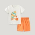 thumbnail image 2 of Fesfesfes Toddler Sweatshirt 2-5T Outfit Short Sleeve T-Shirt Sets Suit Summer Kids Suit Round Neck Childrens Two piece Set, 2 of 6