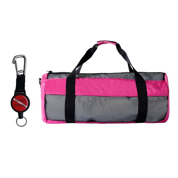 Retractor de equipo de buceo, cordón elástico de buceo, soporte ligero para Octo + soporte para equipo de deportes acuáticos, bolsa de lona de malla d Rosa roja Soledad Equipo de buceo Duffel Pack